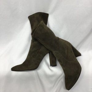 Stuart Weitzman olive suede ankle boots